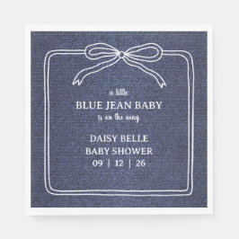 Servilleta De Papel A Little Blue Jean Baby Denim Boy Baby Shower