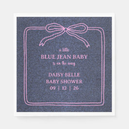 Servilleta De Papel A Little Blue Jean Baby Denim Girl Baby Shower