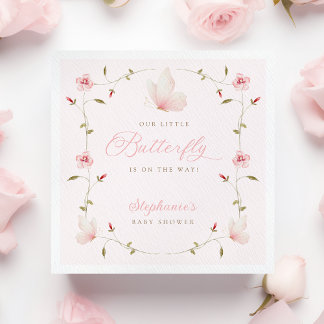 Servilleta De Papel A Little Butterfly Baby Shower
