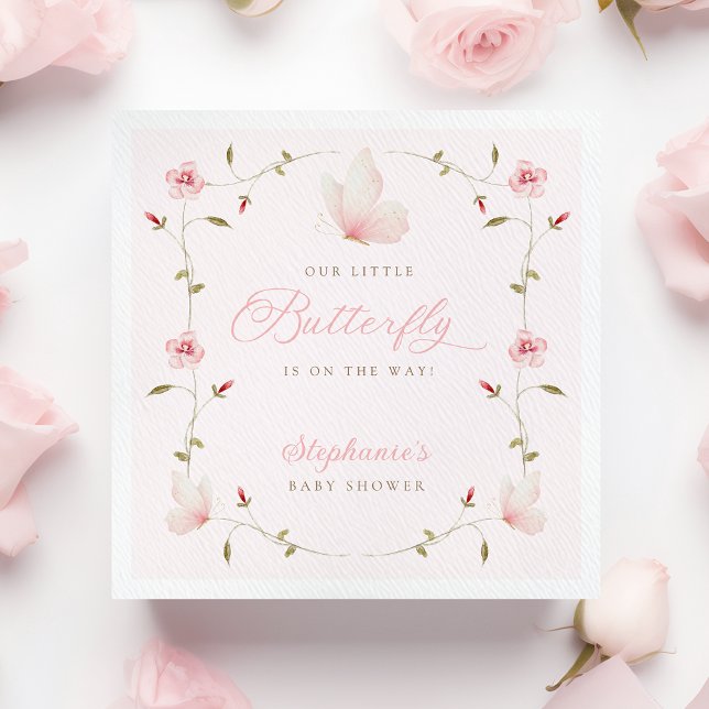 Servilleta De Papel A Little Butterfly Baby Shower (Subido por el creador)