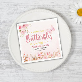 Servilleta De Papel A Little Butterfly is on the Way, Baby Shower Girl
