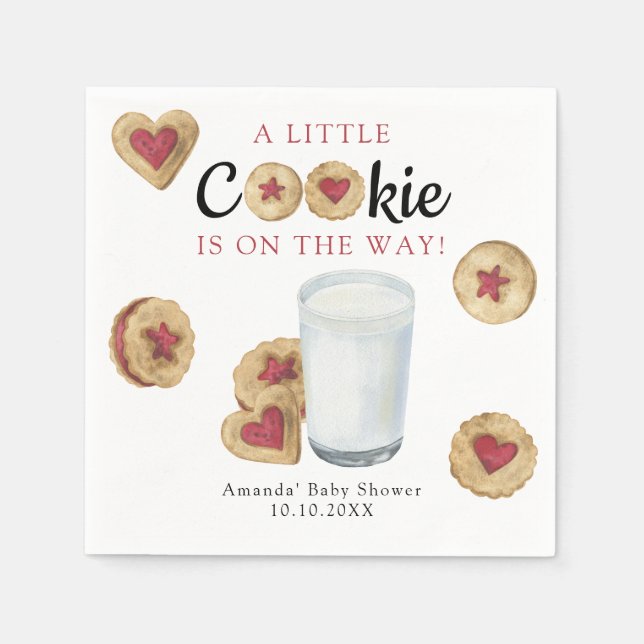 Servilleta De Papel A Little Cookie is on the way Baby shower (Anverso)