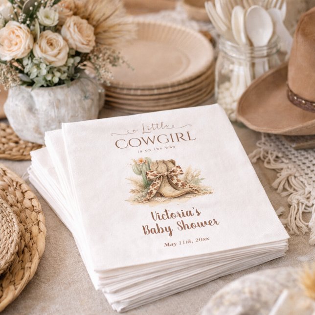 Servilleta De Papel A Little Cowgirl Western Theme Baby Shower (Subido por el creador)