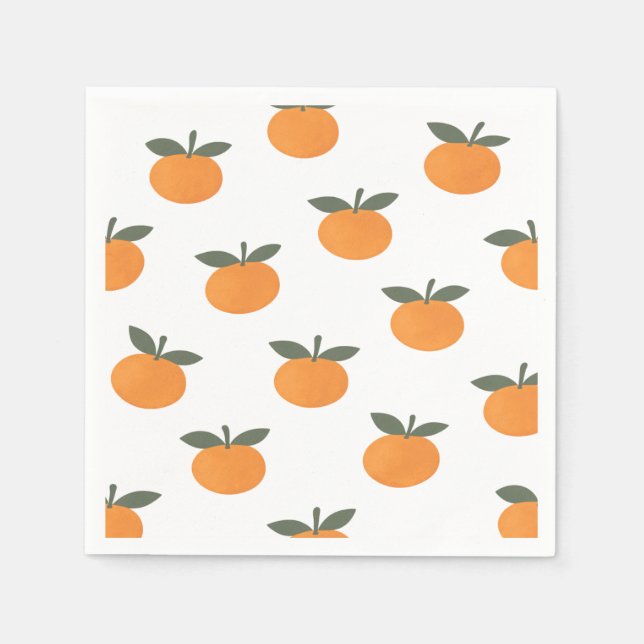 Servilleta De Papel A Little Cutie Orange Gender Neutral Baby Shower (Anverso)