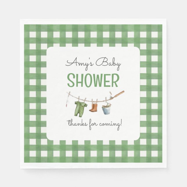 Servilleta De Papel A Little Fisherman Baby Shower Square (Anverso)
