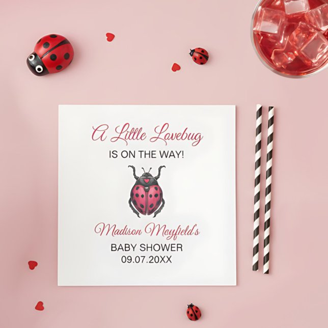 Servilleta De Papel A Little Love Bug Is On The Way Ladybug (Subido por el creador)