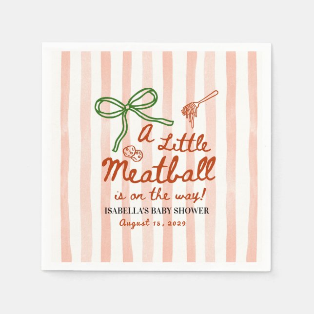 Servilleta De Papel A little meatball is on the way Green Bow (Anverso)