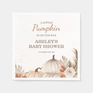 Servilleta De Papel A Little Pumpkin, Fall Baby Shower Boho