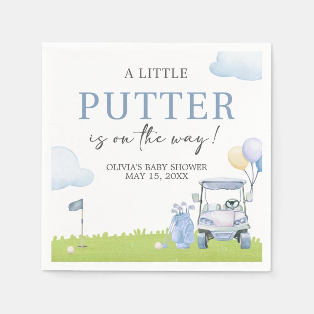 Servilleta De Papel A Little Putter Golf Baby Shower (Anverso)