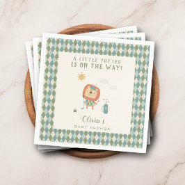 Servilleta De Papel A Little Putter Golf Baby Shower Preppy Argyle