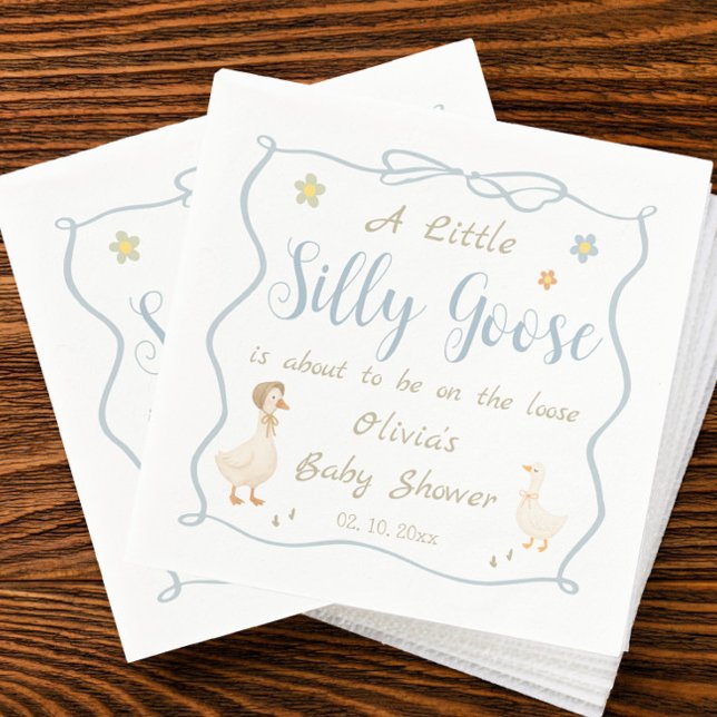 Servilleta De Papel A Little Silly Goose Baby Shower  (Subido por el creador)