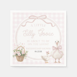 Servilleta De Papel A Little Silly Goose Pink Floral Bow Baby Shower