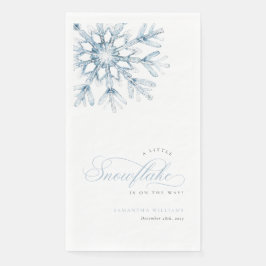Servilleta De Papel A Little Snowflake Blue Baby Shower