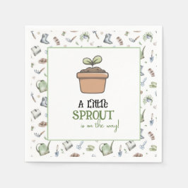 Servilleta De Papel A Little Sprout on the Way Baby Shower Napkins