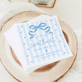 Servilleta De Papel A Little Sweetheart Blue Bow Baby Shower