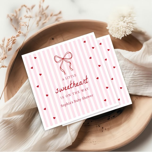 Servilleta De Papel A Little Sweetheart Valentine's Baby Shower (Subido por el creador)