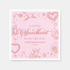 Servilleta De Papel A Little Sweetheart Valentine's Day Baby Shower