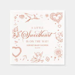 Servilleta De Papel A Little Sweetheart Valentine's Day Baby Shower