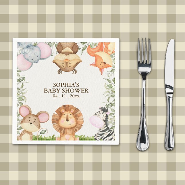 Servilleta De Papel A Little Wild One is on the way -  Jungle Animals  (Subido por el creador)