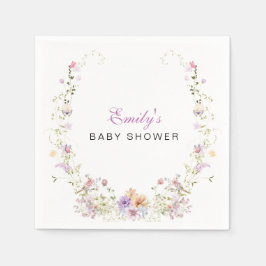 Servilleta De Papel A Little Wildflower Baby Shower 