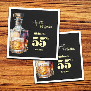 Servilleta De Papel A los Hombres de 55 Años Cumpleaños Whisky Envejec