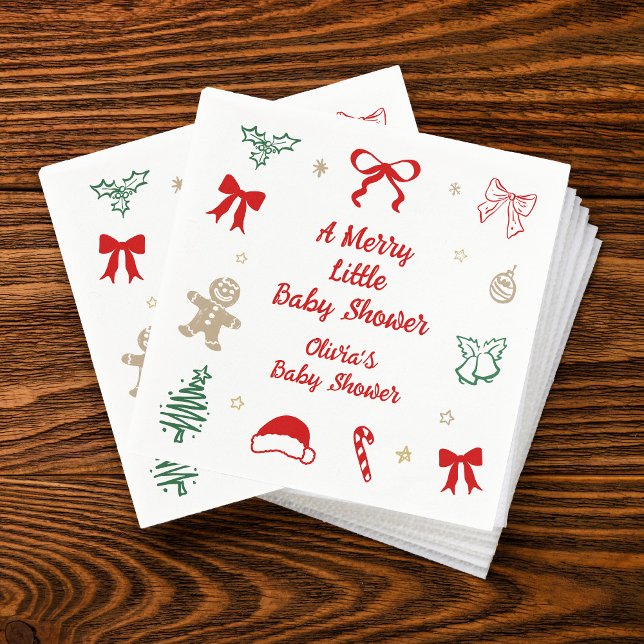 Servilleta De Papel A Merry Little Christmas Baby Shower (Subido por el creador)