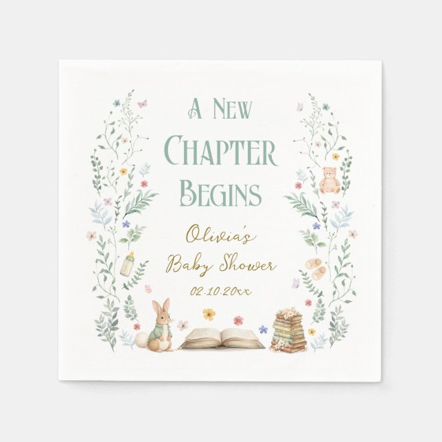 Servilleta De Papel A New Chapter Baby Shower (Anverso)