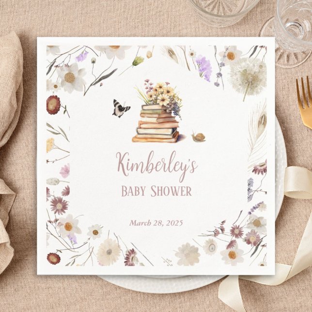 Servilleta De Papel A New Chapter Baby Shower Storybook Wildflower (Subido por el creador)