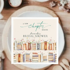 Servilleta De Papel A New Chapter Begins Floral Books Bridal Shower