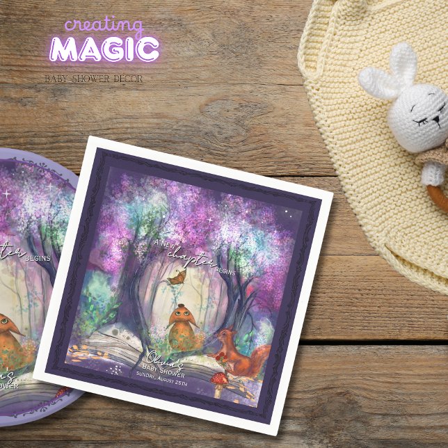 Servilleta De Papel  A New Chapter Begins I Storybook Baby shower (A New Chapter Begins I Storybook Baby shower Napkins)