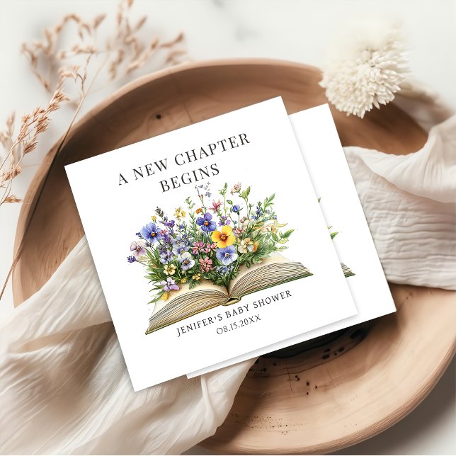 Servilleta De Papel A New Chapter Begins Storybook Baby Shower Napkins (Subido por el creador)