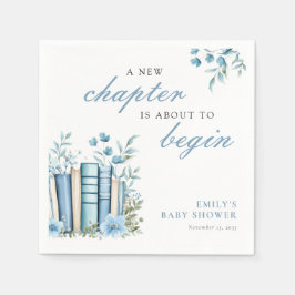 Servilleta De Papel A New Chapter Blue Baby Shower
