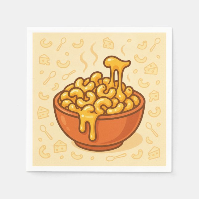 Servilleta De Papel A playful, illustration of Mac and Cheese (Anverso)