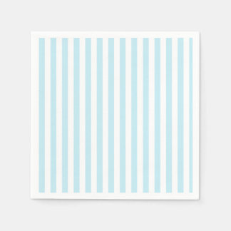 Servilleta de papel a rayas azul pastel y blanco