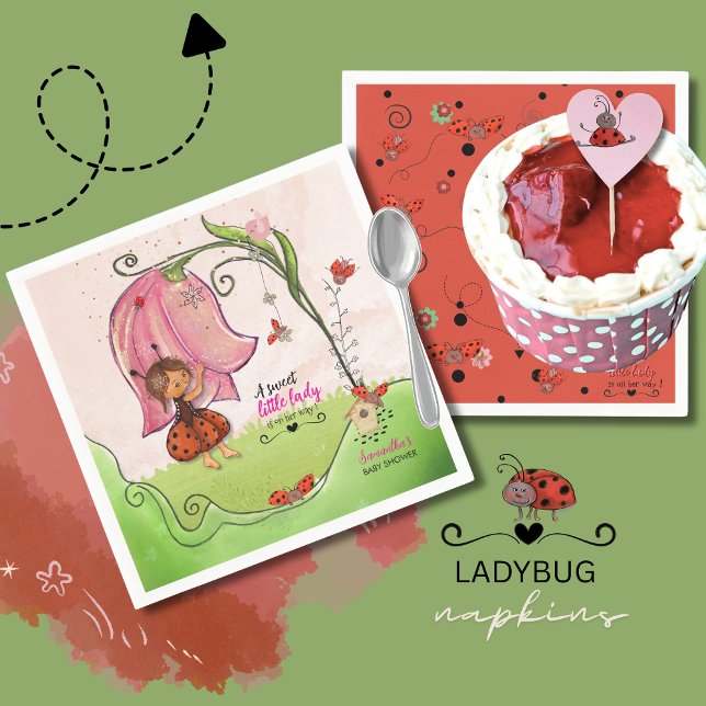 Servilleta De Papel A Sweet Little Lady Ladybug Baby Shower Napkins (A Sweet Little Lady Ladybug Baby Shower Napkins)