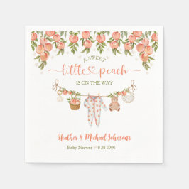 Servilleta De Papel A Sweet Little Peach Clothesline Baby Shower
