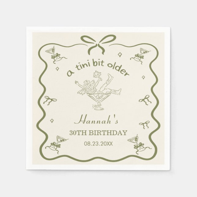 Servilleta De Papel A Tini Bit Older Espresso Martini Bow Birthday  (Anverso)