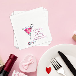 Servilleta De Papel A Tini Bit Older Pink Martini Birthday Party Paper