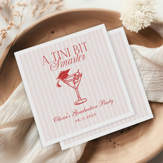 Servilleta De Papel A Tini Bit Smarter Pink Red Graduation Napkin