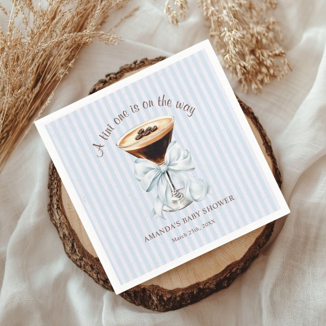 Servilleta De Papel A tini One is on the Way Baby Shower  (Espresso Martini Baby shower Napkin)