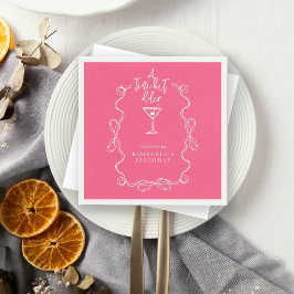 Servilleta De Papel A Tiny Bit Older Pink Hand Drawn Birthday Party 