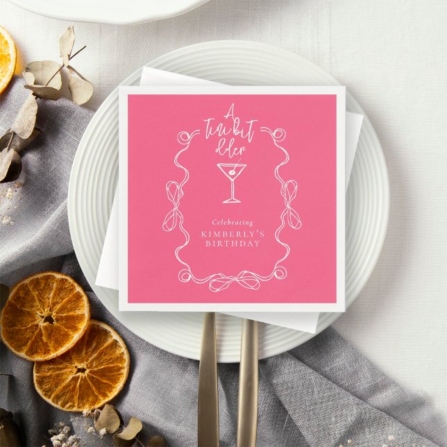 Servilleta De Papel A Tiny Bit Older Pink Hand Drawn Birthday Party  (Subido por el creador)