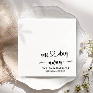 Servilleta De Papel A un día de distancia Boda ensayar las servilletas