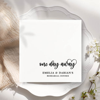 Servilleta De Papel A un día de distancia Boda ensayar las servilletas