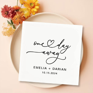 Servilleta De Papel A un día de distancia Boda ensayar las servilletas