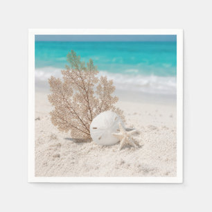 Servilleta De Papel Abanico de Mar Con Dólar de Arena y Estrella de Ma