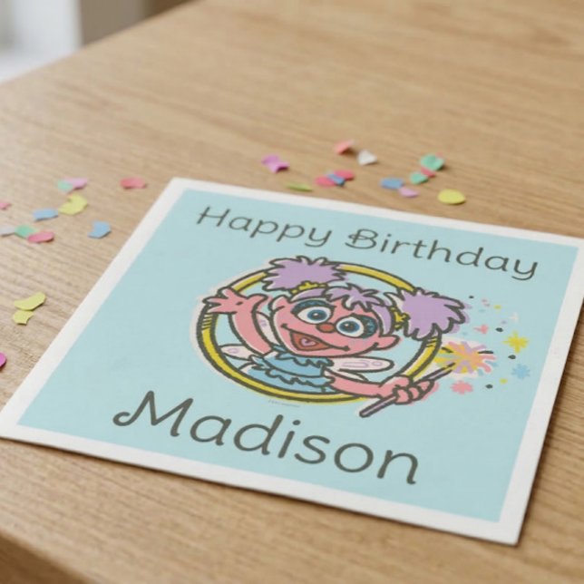 Servilleta De Papel Abby Cadabby Vintage (Generated image of napkin on table)