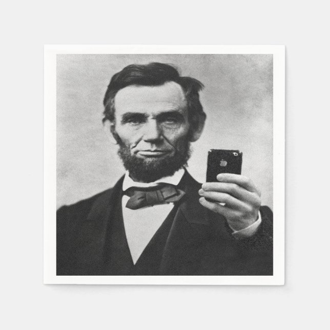 Servilleta De Papel Abe Lincoln con teléfono celular (Anverso)