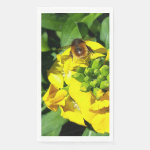 Servilleta De Papel Abeja a las flores amarillas