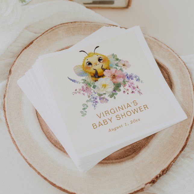 Servilleta De Papel Abeja de Cumpleaños (Baby Shower Bee Napkins by Painted Paperie
)